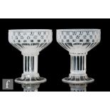 Otto Prutscher - Meyr's Neffe - A pair of 1920s Secessionist champagne coupes, each of cylindrical