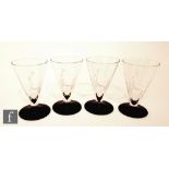 Vicke Lindstrand - Orrefors - A set of four 1930s clear crystal drinking glasses of conical form