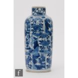 A Chinese Kangxi (1654-1722) Kraak style rouleau bottle vase, the series of interlocking panels