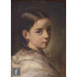 CIRCLE OF JOHN HENRY HENSHALL (1856-1928) - Portrait of a young girl, oil on card laid down on