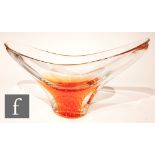 A 20th Century Thomas Webb & Sons Flair range glass bowl designed by David Hammond, of elongated