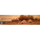 TOM ROWDEN (1842-1926) - Harvest Time, watercolour, signed and dated '93, framed, 14cm x 53cm, frame