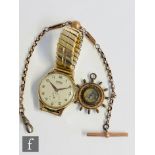 A gentleman's 9ct Trebex wrist watch, Arabic numerals to a circular cream dial, all to an
