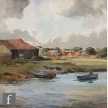 CHARLES ARTHUR HANNAFORD, RBA (1887-1972) - ' A Norfolk punt on The Broads', watercolour, signed,