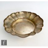 A hallmarked silver shallow bowl modelled as a flower head, diameter 24cm, weight 15oz, Birmingham