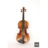 An early 20th Century violin in the manner of Stainer, stamped 'Stainer' beneath the button, with
