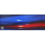 JONATHAN SHAW (B.1959) - Red sunset, acrylic on board, signed, bears De Montfort Fine Art label