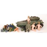 A collection of Palitoy Action Man toys, to include four figures (one painted hair, others with