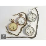 Two hallmarked silver open faced key wind pocket watches The Express English Lever, with two crown