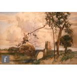 CHARLES HERBERT EASTLAKE (1889-1927) - A windswept landscape, watercolour, framed, 23cm x 34cm,
