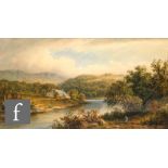 LENNARD LEWIS (1826-1913) - 'On the banks of Allan Water', watercolour, signed, framed, 26cm x 49cm,