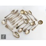 A parcel lot of assorted hallmarked silver flatware to included dessert spoons, dessert forks,