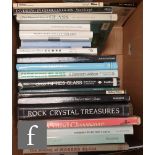 A small collection of glass reference books covering antique and contemporary subjects, various