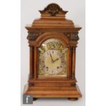 An early 20th Century mahogany cased eight day strike mantle clock, with a Winterhalder & Hofmeier