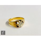 An 18ct hallmarked diamond solitaire ring, old cut claw set stone weight approximately 0.80ct,