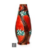 A Minton Secessionist Ware vase by Leon Victor Solon of tapered ovoid form with narrow collar neck