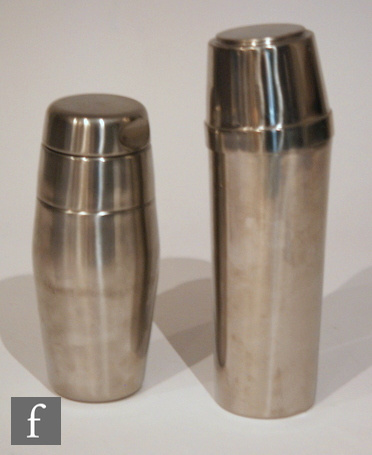 Unknown - Two later 20th Century stainless steel cocktail shakers, the first stamped Gense Stainless