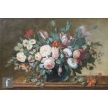 ENGLISH SCHOOL (EARLY 19TH CENTURY) - A still life composition with roses, tulips and other