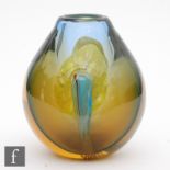 A Czechoslovakian Moser Karlovarske Sklo glass vase by Jiri Suhajek, circa 1968, of ovoid form, in