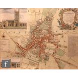 AFTER ISAAC TAYLOR ? ?Plan of Wolverhampton?, hand coloured engraving, published 1750, 47cm x
