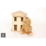 A mid 20th Century English golden mohair teddy bear, with jointed limbs, stitched snout and