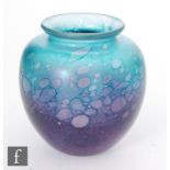 A later 20th Century Sanders and Wallace studio glass vase from the Oilspot range, of ovoid form