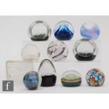 A group of 20th Century glass paperweights, to include examples by Royal Brierley, Caithness and