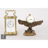 An early 20th Century French brass carriage clock of cartouche form by Lister & Sons Paris and a