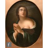 AFTER CARLO DOLCI - 'The Penitent Magdalene', oil on canvas, within an oval slip, framed, 28cm x