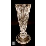 A Thomas Webb & Sons Rembrandt Guild vase designed by Tom Pitchford of conical form with knopped