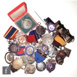 Thirty two assorted silver, white metals and other medals, medallions and fobs relating to Good