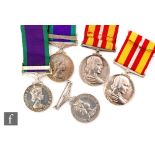 Three General Service Medals, 1962 Borneo bar to 23884406 Cpl A.G Robinson RE, South Arabia bar to