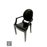 A late 20th Century Louis Ghost chair, designed by Philippe Starck for Kartell, in black gloss