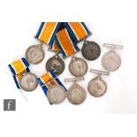 Nine World War One British War Medals awarded to 145369 Bmbr C. Munro R.A, 314008 Gnr L. Davies R.A,