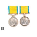 Two Baltic Medals 1856, both unnamed, one with changed suspension bar. (2)