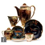 A small collection of assorted Carlton Ware comprising a Spiders Web pattern coffee pot, cream and