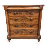 A Victorian mahogany Scottish chest of two short over three long drawers, with a cushion frieze