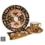 An early 20th Century Royal Crown Derby Imari coffee can and saucer, 2451 pattern, together with a