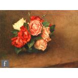 WILLIAM JOHN WAINWRIGHT (1855-1931) - Roses in a bowl, watercolour, signed with monogram and