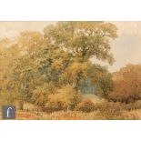 STEPHEN J. BOWERS (FL. 1874-1891) - An autumnal wooded landscape, watercolour, signed with