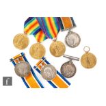 Four pairs of World War One medals British War Medal and Victory Medals awarded to 42295 Pte W.