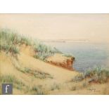 LORENZO HEADLEY (1860-1937) - Coastal sand dunes, watercolour, signed and dated 1922, framed, 22cm x