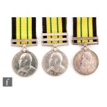 Three Africa General Service Medals, Somaliland 1902-04 and Jidballi bars to 687 Pte Singano 2nd K.a