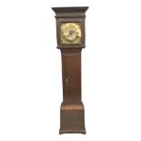 A George III and later oak longcase clock with 30-hour movement striking on a bell, the hood with