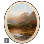 W. REEVES (CONTEMPORARY) - Cattle in a Highland landscape, pastel drawing, signed, framed, oval,