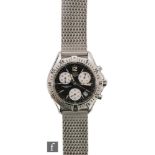 A gentleman's stainless steel Breitling chronograph Colt with three silvered subsidiary dials to a