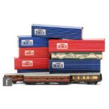A collection of ten OO gauge Hornby Dublo coaches, to include D11, D12, D20, D21, D22, 4035, etc,