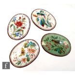 A set of four 19th Century French enamel panels, possibly for furniture or bijouterie, each