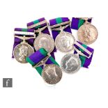 Six General Service Medals two with S.E.Asia bars to 88049 RFN. Jhagere Rai 1-8 G.R, 14673027 Gnr