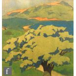 FRANK HARPER (1878-1929) - 'Lakeside oak tree', watercolour, unsigned, 17cm x 16cm, frame size